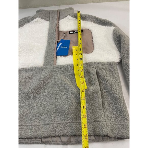Columbia NWT Women's Long Sleeve Cropped Fleece Pullover, Small, Gray/White - Picture 15 of 16